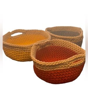 Stackable crochet stash baskets